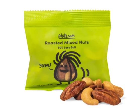 Lightly Salted Roasted Mixed Nuts (50% Less Sodium) – 1.5oz Single Serve Bag